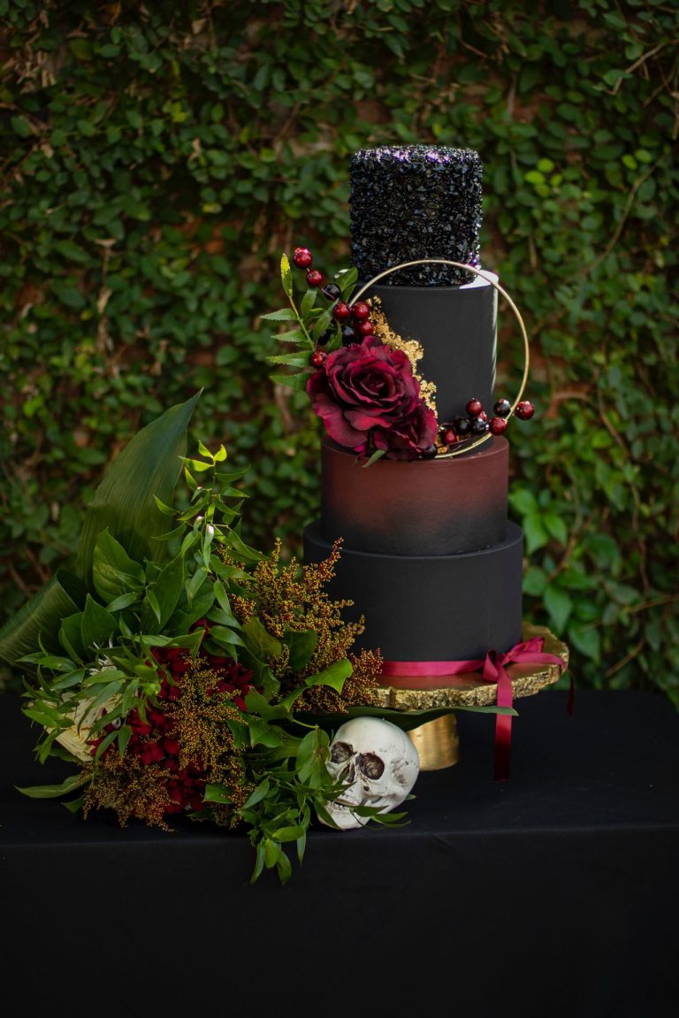 Gothic Black wedding Cake